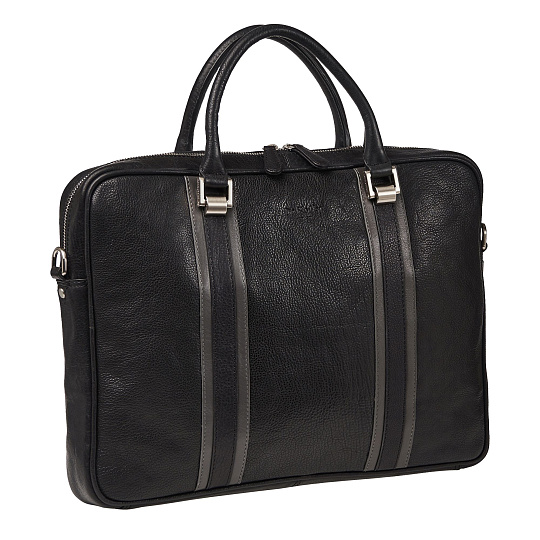 Деловая сумка Dr.Koffer из натуральной кожи черная