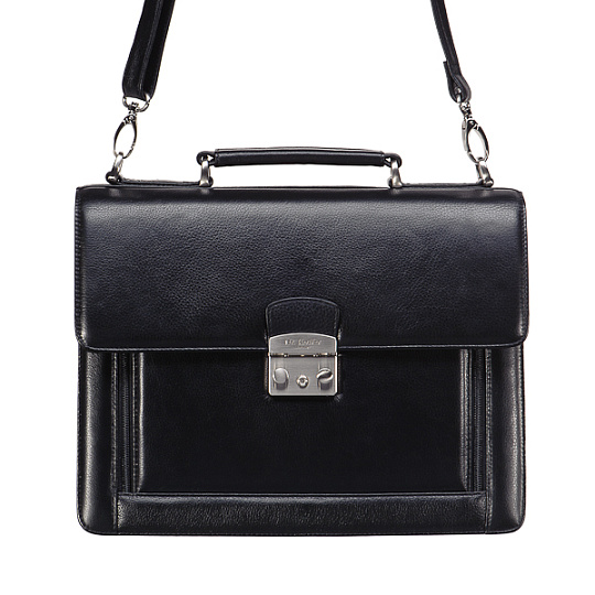 Портфель Dr.Koffer из натуральной кожи черный