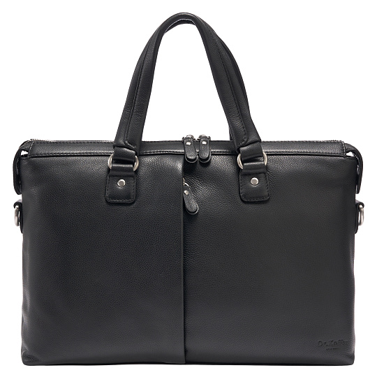 Деловая сумка Dr.Koffer из натуральной кожи черная