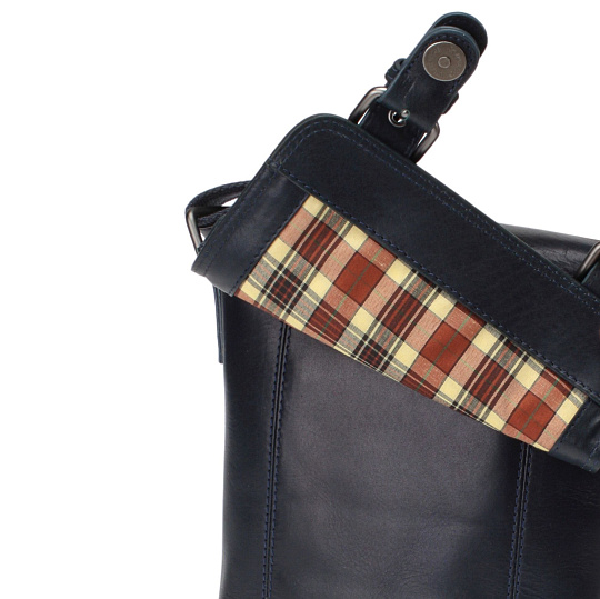 Сумка через плечо Dr.Koffer из натуральной кожи синяя