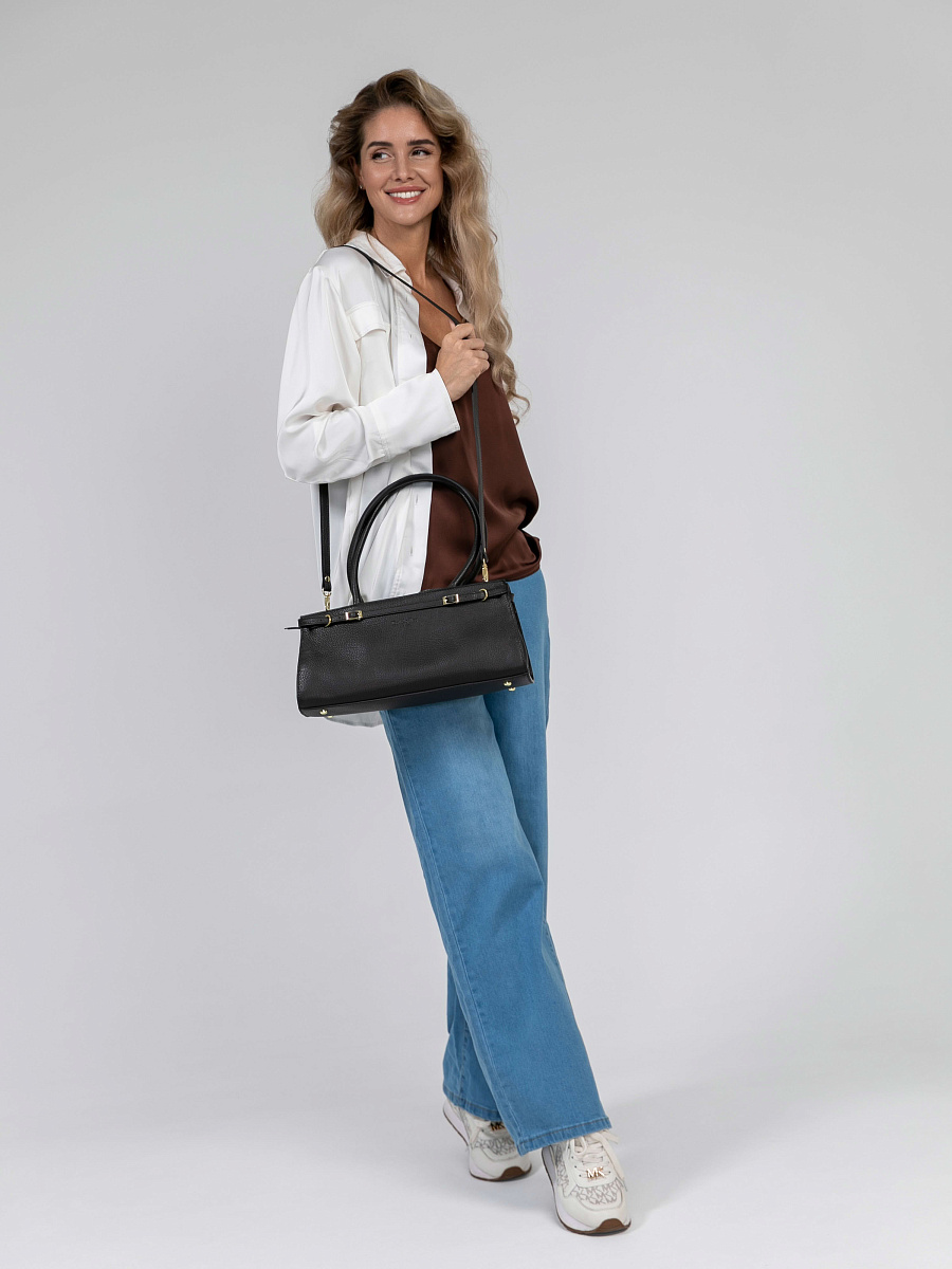 Женская сумка Dr.Koffer из натуральной кожи темно-коричневая