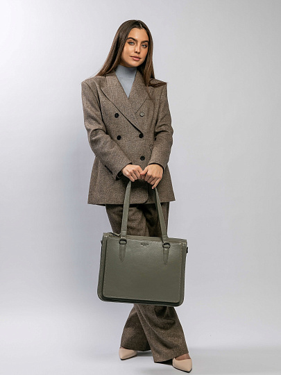 Женская сумка Dr.Koffer из натуральной кожи серая