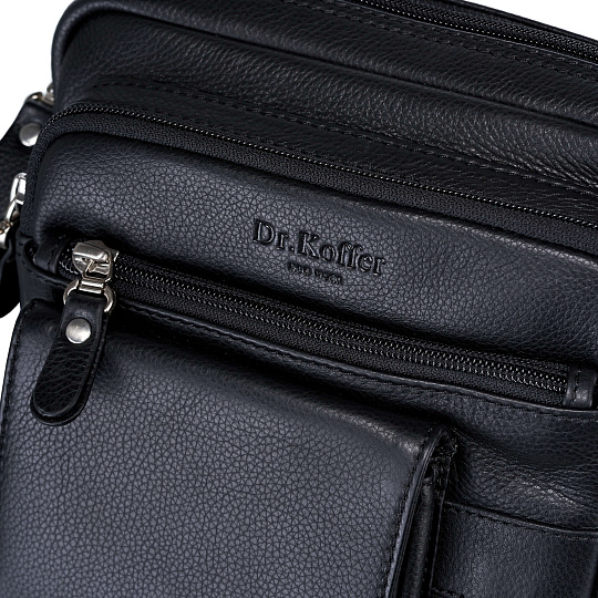 Сумка через плечо Dr.Koffer из натуральной кожи черная