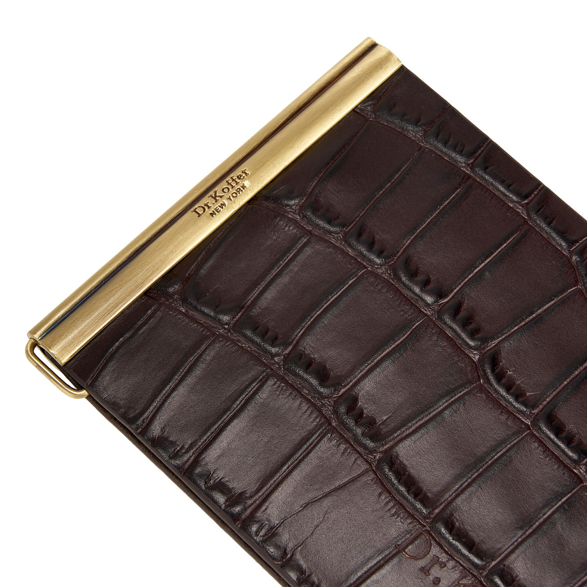 Зажим для денег Dr.Koffer из натуральной кожи коричневый