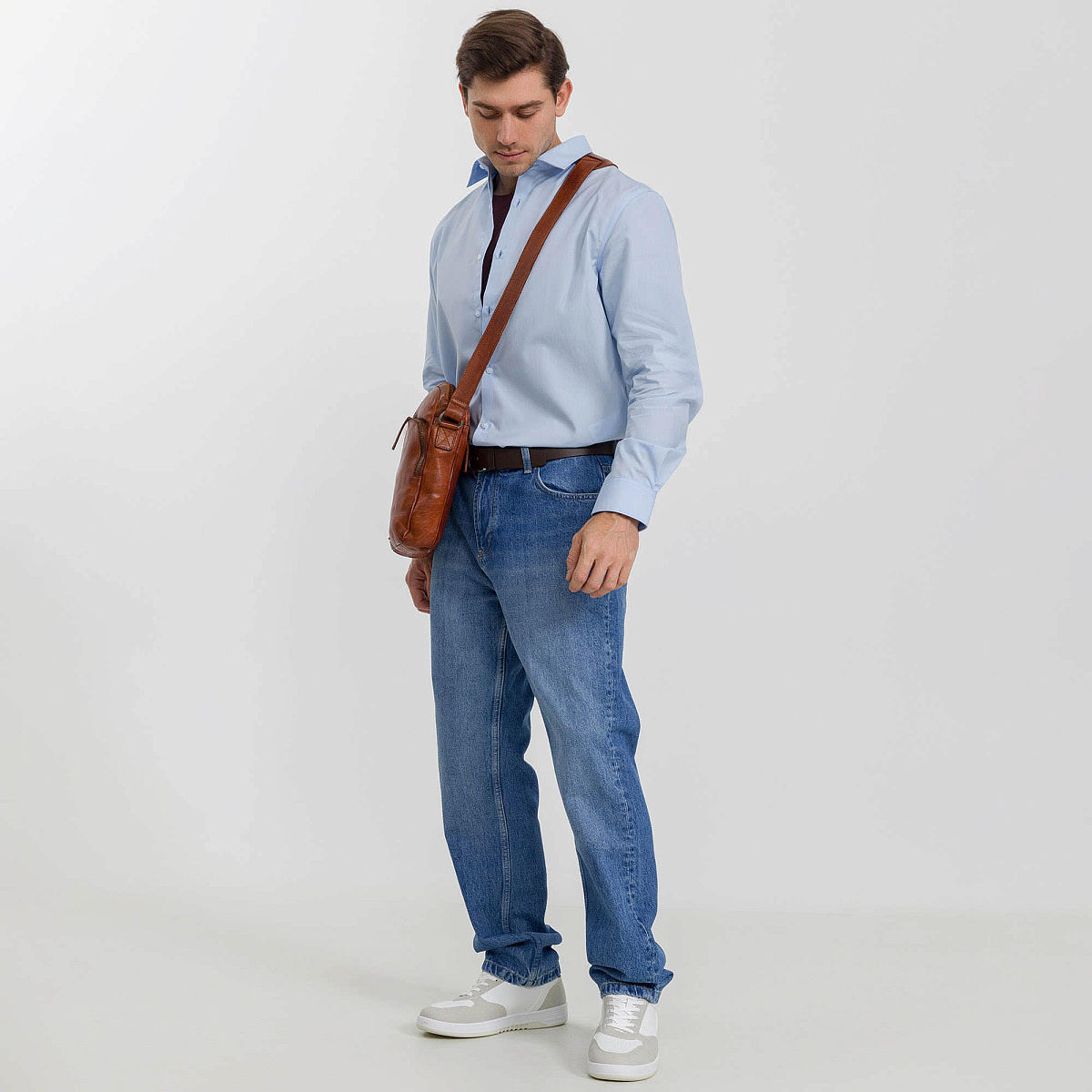 Сумка через плечо Dr.Koffer из натуральной кожи коричневая