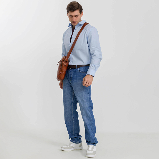 Сумка через плечо Dr.Koffer из натуральной кожи коричневая