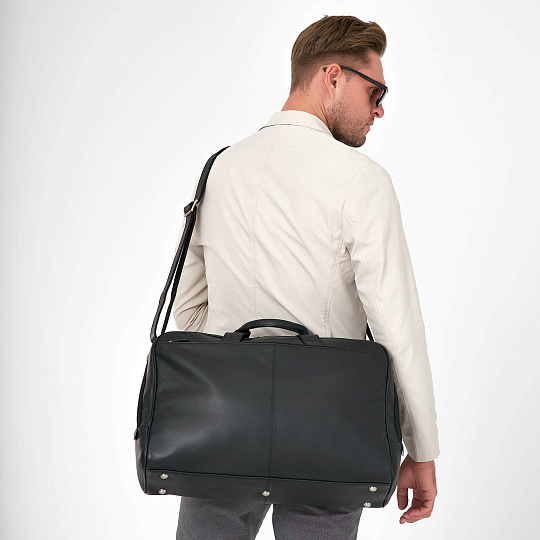 Сумка дорожная Dr.Koffer из натуральной кожи черная