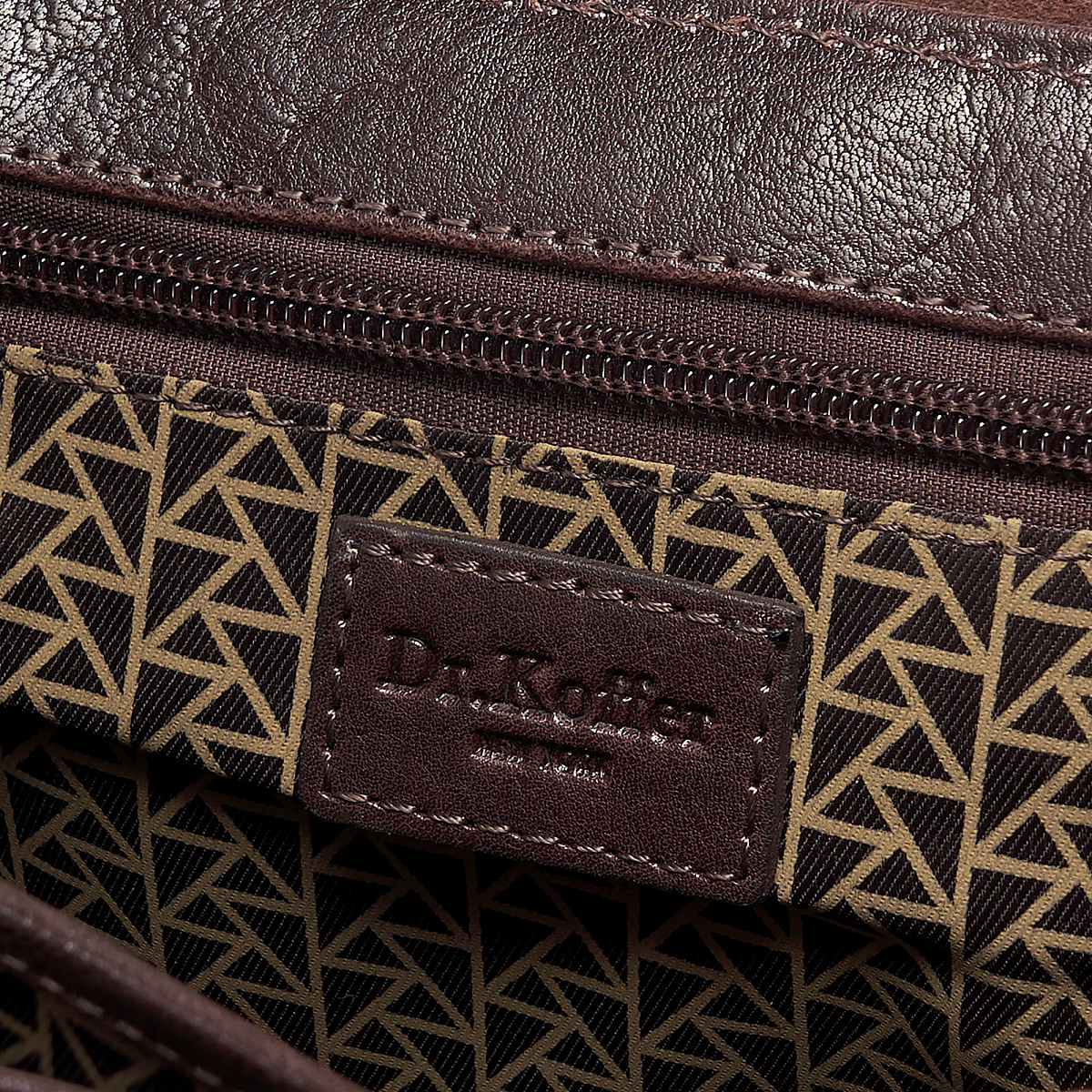 Портфель Dr.Koffer из натуральной кожи темно-коричневый