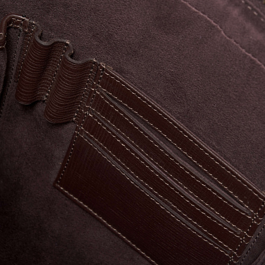 Деловая сумка Dr.Koffer из натуральной кожи темно-коричневая