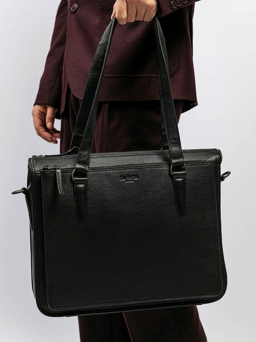 Женская сумка Dr.Koffer из натуральной кожи черная