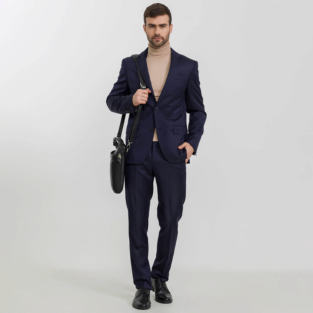 Деловая сумка Dr.Koffer из натуральной кожи черная