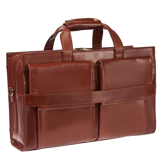 Деловая сумка Dr.Koffer из натуральной кожи коричневая