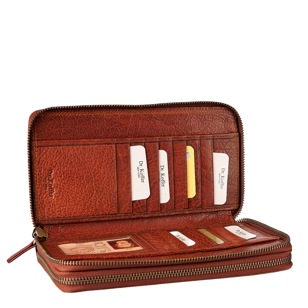 Портмоне Dr.Koffer из натуральной кожи светло-коричневое