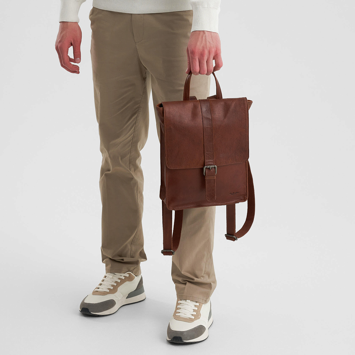 Рюкзак Dr.Koffer из натуральной кожи светло-коричневый