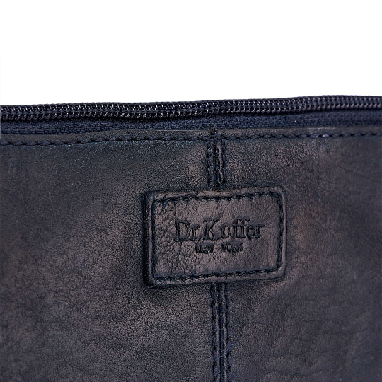 Сумка через плечо Dr.Koffer из натуральной кожи синяя