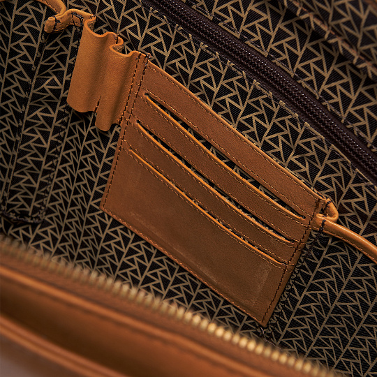 Деловая сумка Dr.Koffer из натуральной кожи коричневая