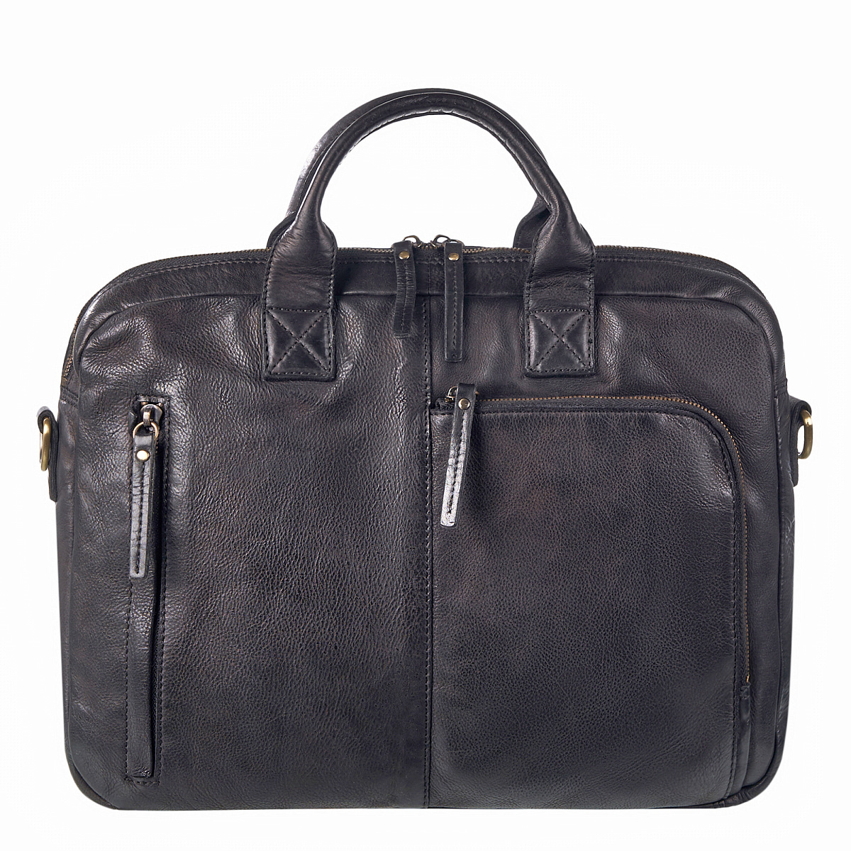 Деловая сумка Dr.Koffer из натуральной кожи черная