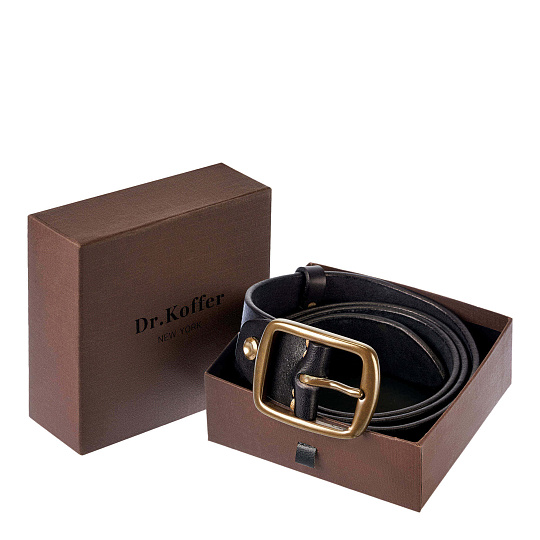Ремень Dr. Koffer из натуральной кожи черный
