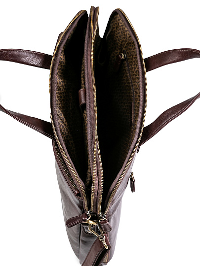 Деловая сумка Dr.Koffer из натуральной кожи темно-коричневая