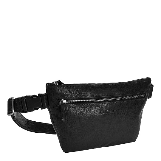 Сумка на пояс Dr. Koffer из натуральной кожи черная