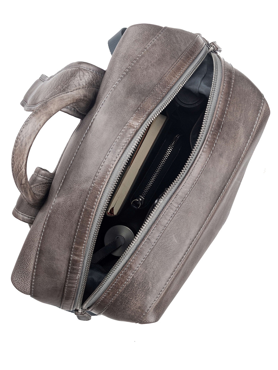 Рюкзак Dr. Koffer из натуральной кожи серый