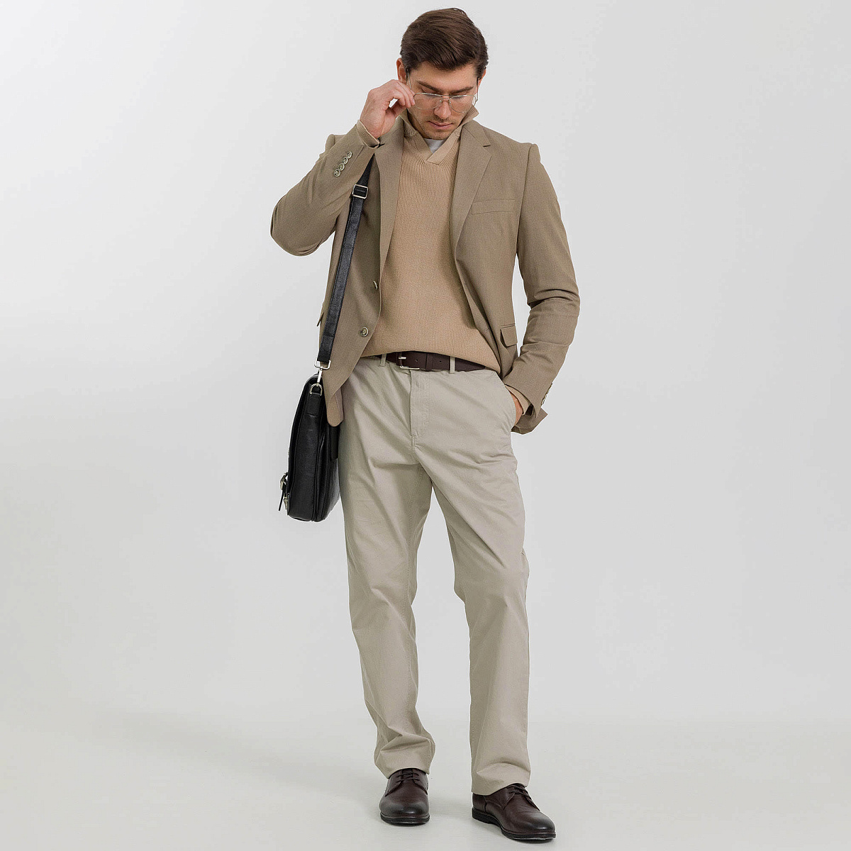 Портфель Dr.Koffer из натуральной кожи черный