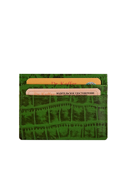 Кредитница Dr.Koffer из натуральной кожи зеленая