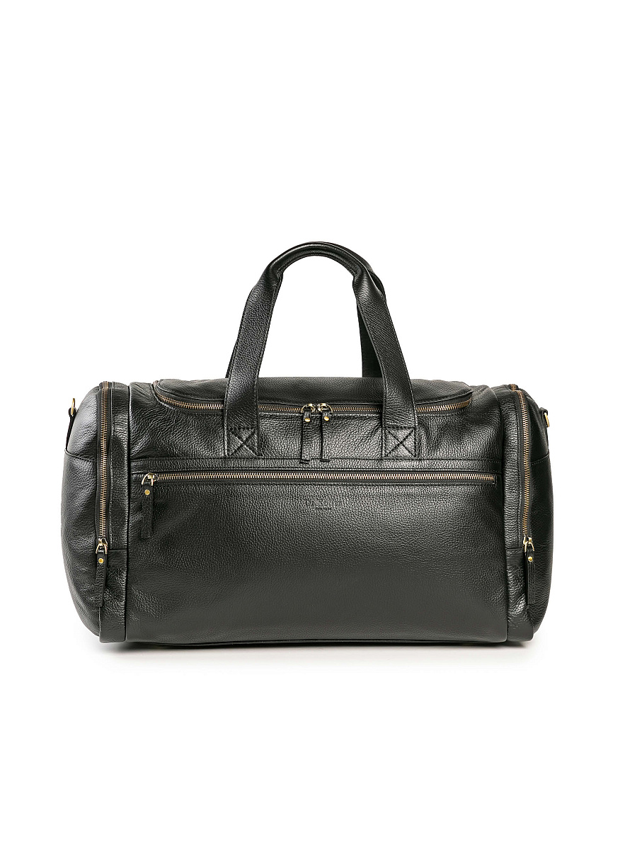 Дорожная сумка Dr. Koffer из натуральной кожи черная