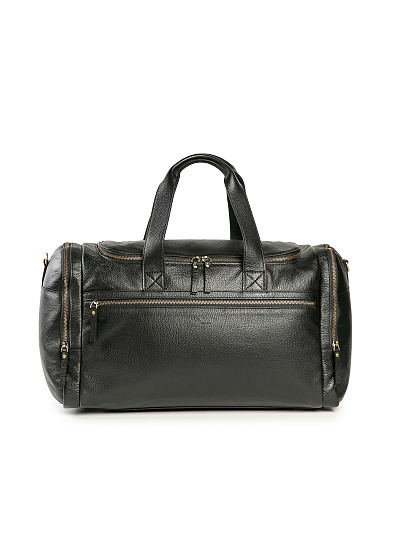 Дорожная сумка Dr. Koffer из натуральной кожи черная