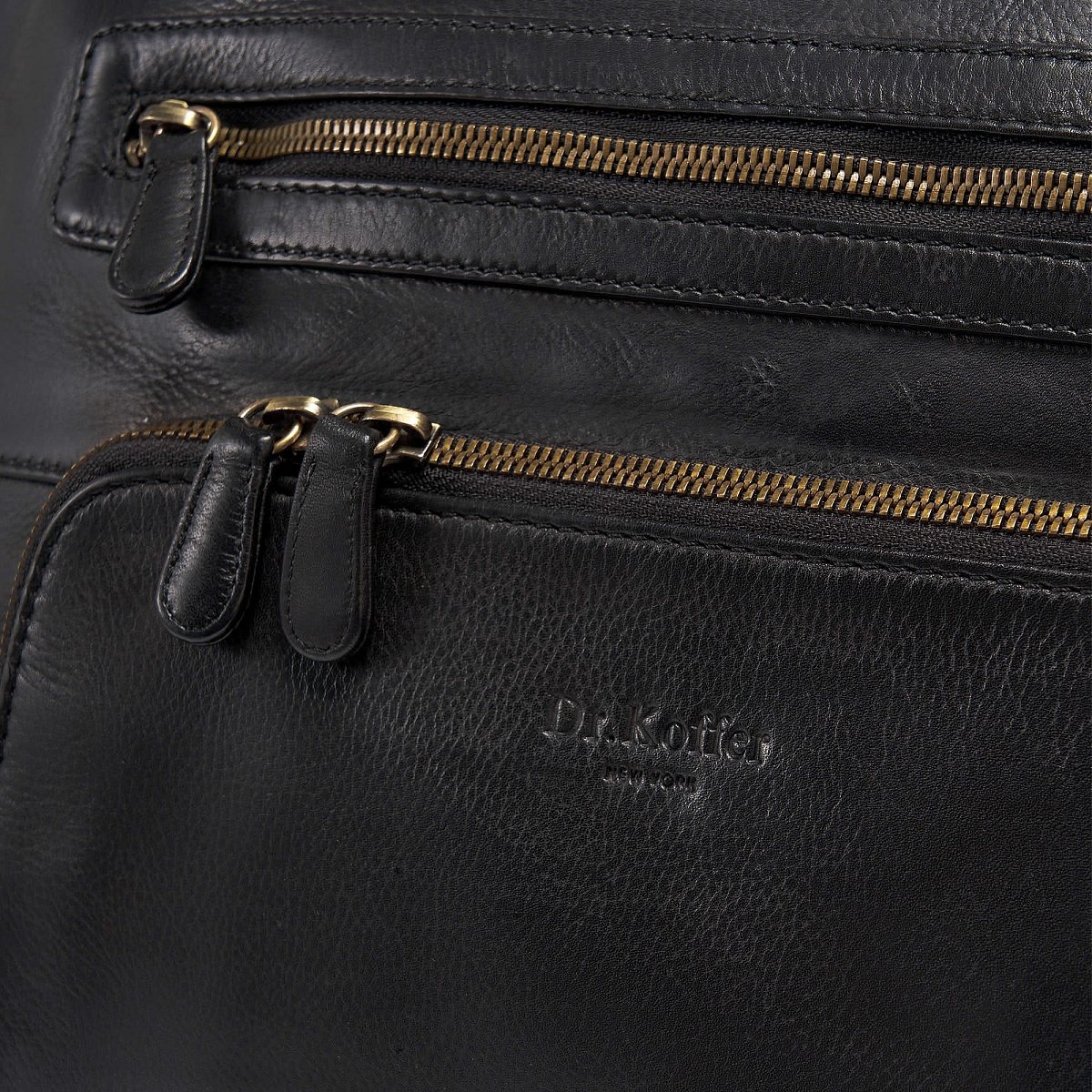 Деловая сумка Dr.Koffer из натуральной кожи черная