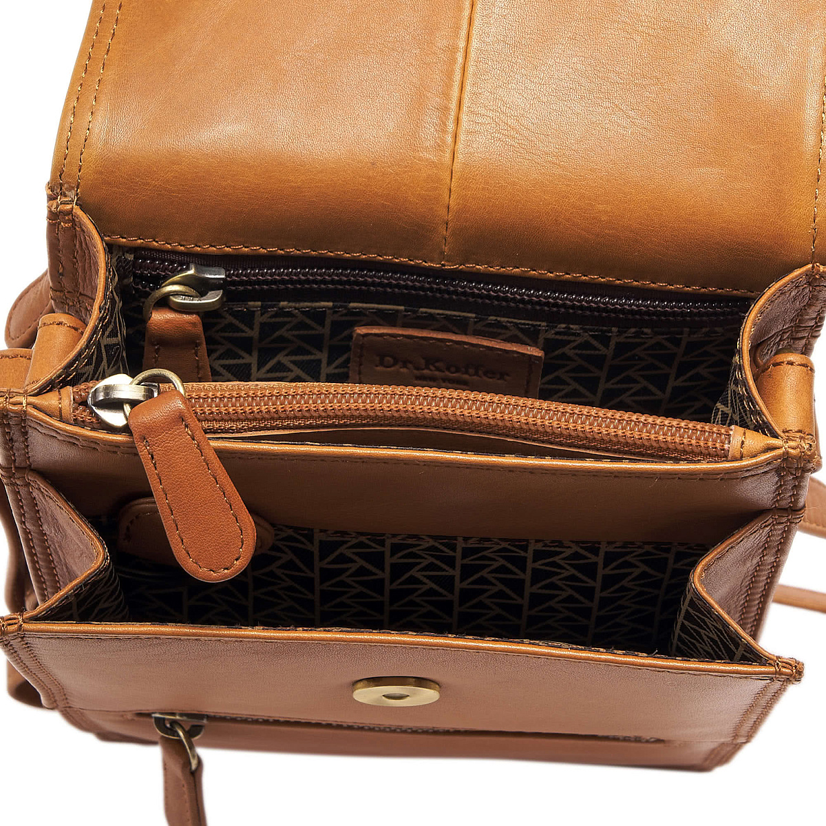 Сумка через плечо Dr.Koffer из натуральной кожи коричневая