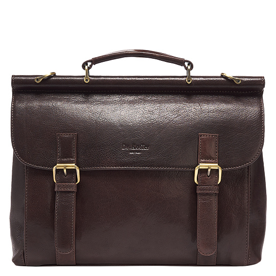 Портфель Dr.Koffer из натуральной кожи темно-коричневый