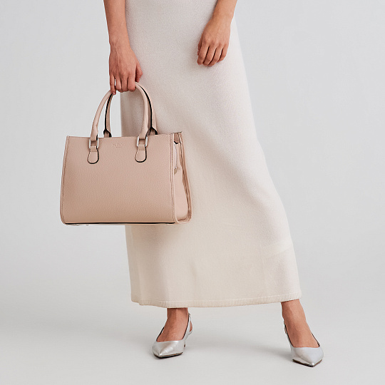 Женская сумка Dr. Koffer из натуральной кожи бежевая