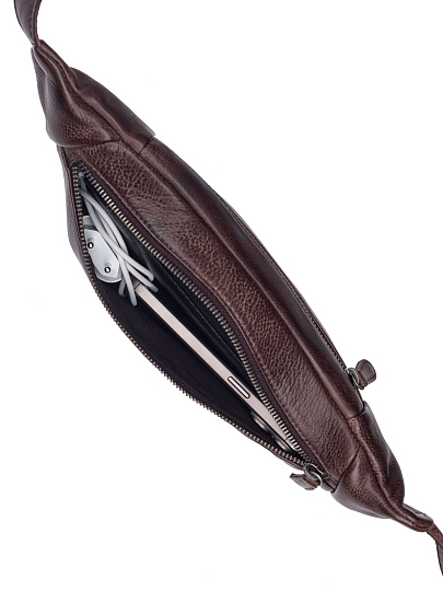 Сумка на пояс Dr. Koffer из натуральной кожи коричневая