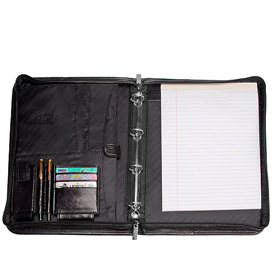 Черная папка для документов на молнии с ручкой  Dr.Koffer G231980-02-04