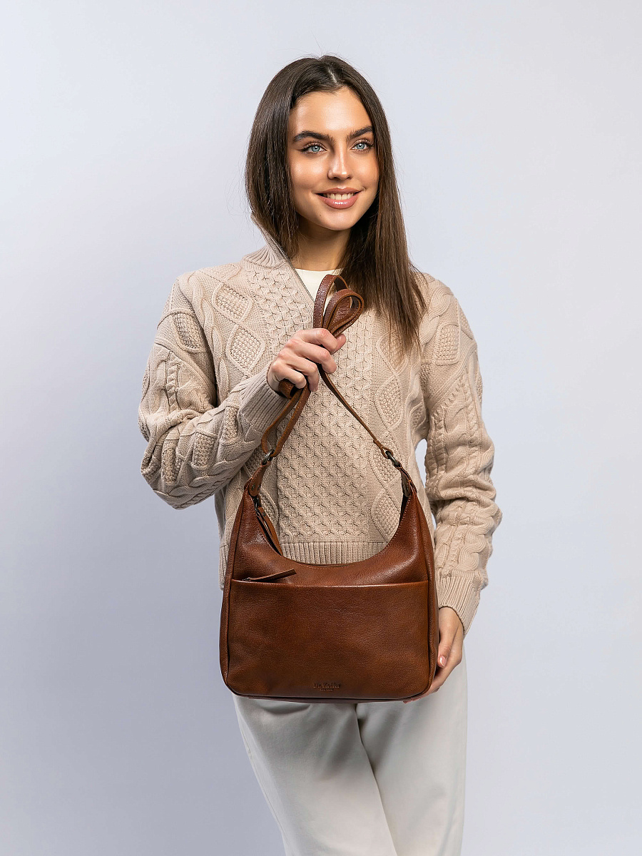 Женская сумка Dr.Koffer из натуральной кожи коричневая