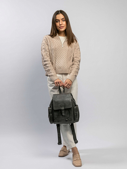 Рюкзак Dr.Koffer из натуральной кожи серый