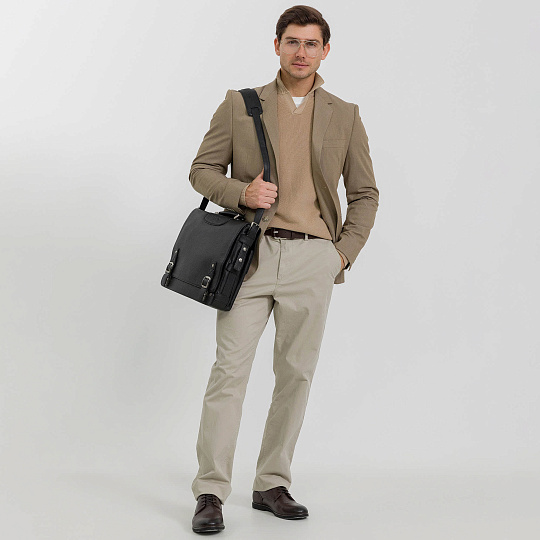 Портфель Dr.Koffer из натуральной кожи черный