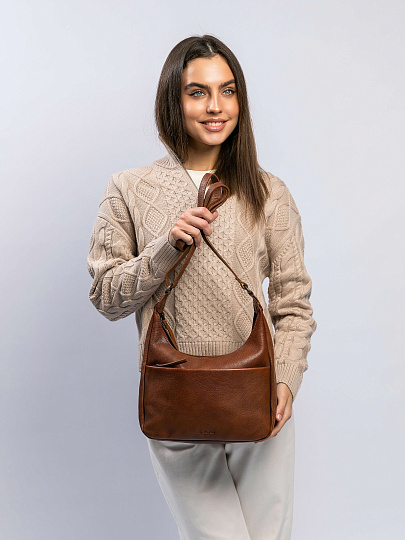 Женская сумка Dr.Koffer из натуральной кожи коричневая