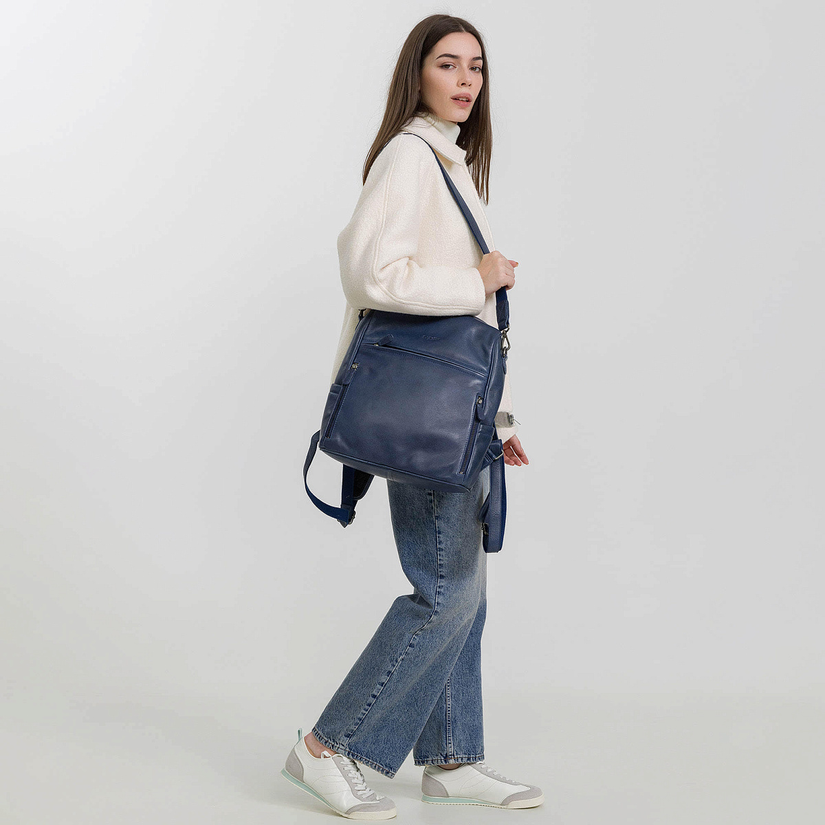 Рюкзак Dr.Koffer из натуральной кожи синий