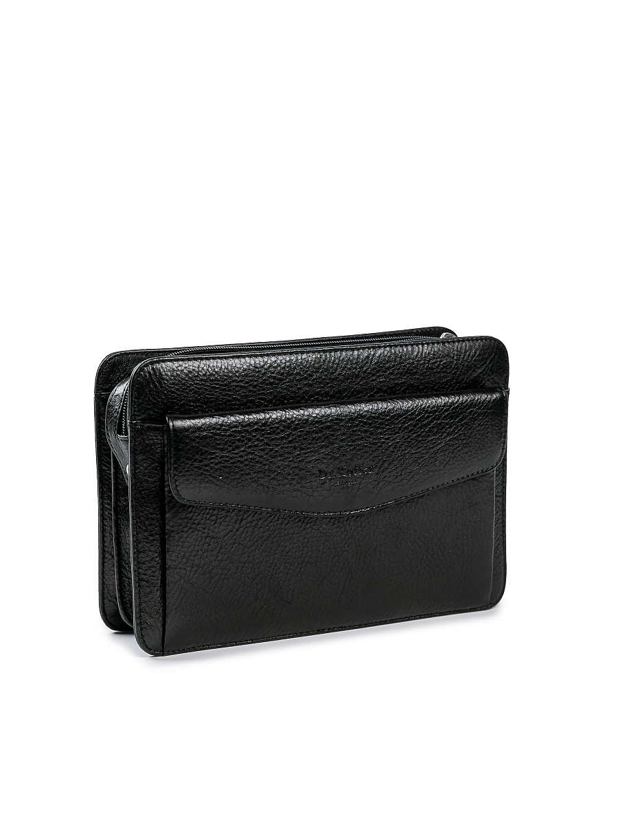 Сумка барсетка из натуральной кожи Dr. Koffer черная