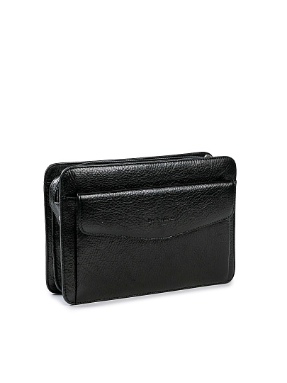 Сумка барсетка из натуральной кожи Dr. Koffer черная