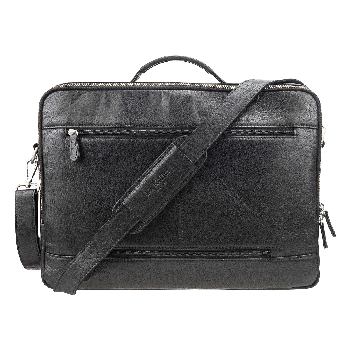 Деловая сумка Dr. Koffer из натуральной кожи черная