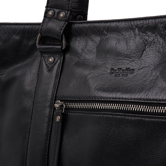 Деловая сумка Dr.Koffer из натуральной кожи черная