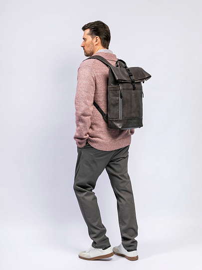 Рюкзак Dr. Koffer из натуральной кожи серый