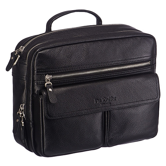 Деловая сумка Dr.Koffer из натуральной кожи черная