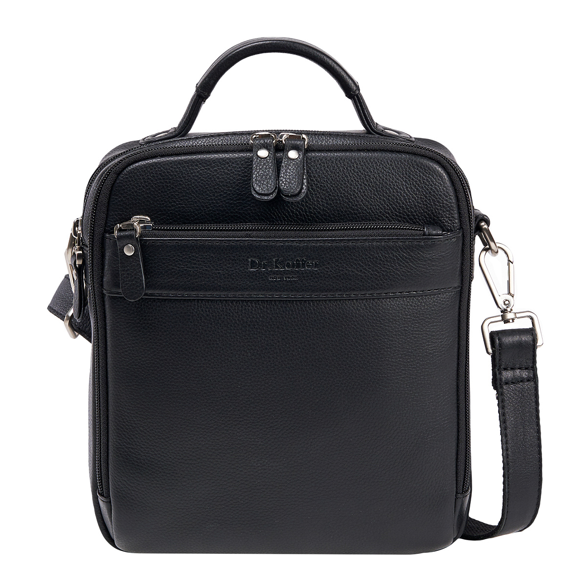 Сумка через плечо Dr.Koffer из натуральной кожи черная