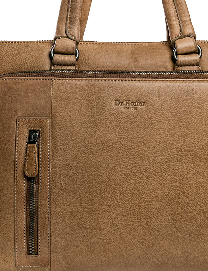 Деловая сумка Dr.Koffer из натуральной кожи коричневая