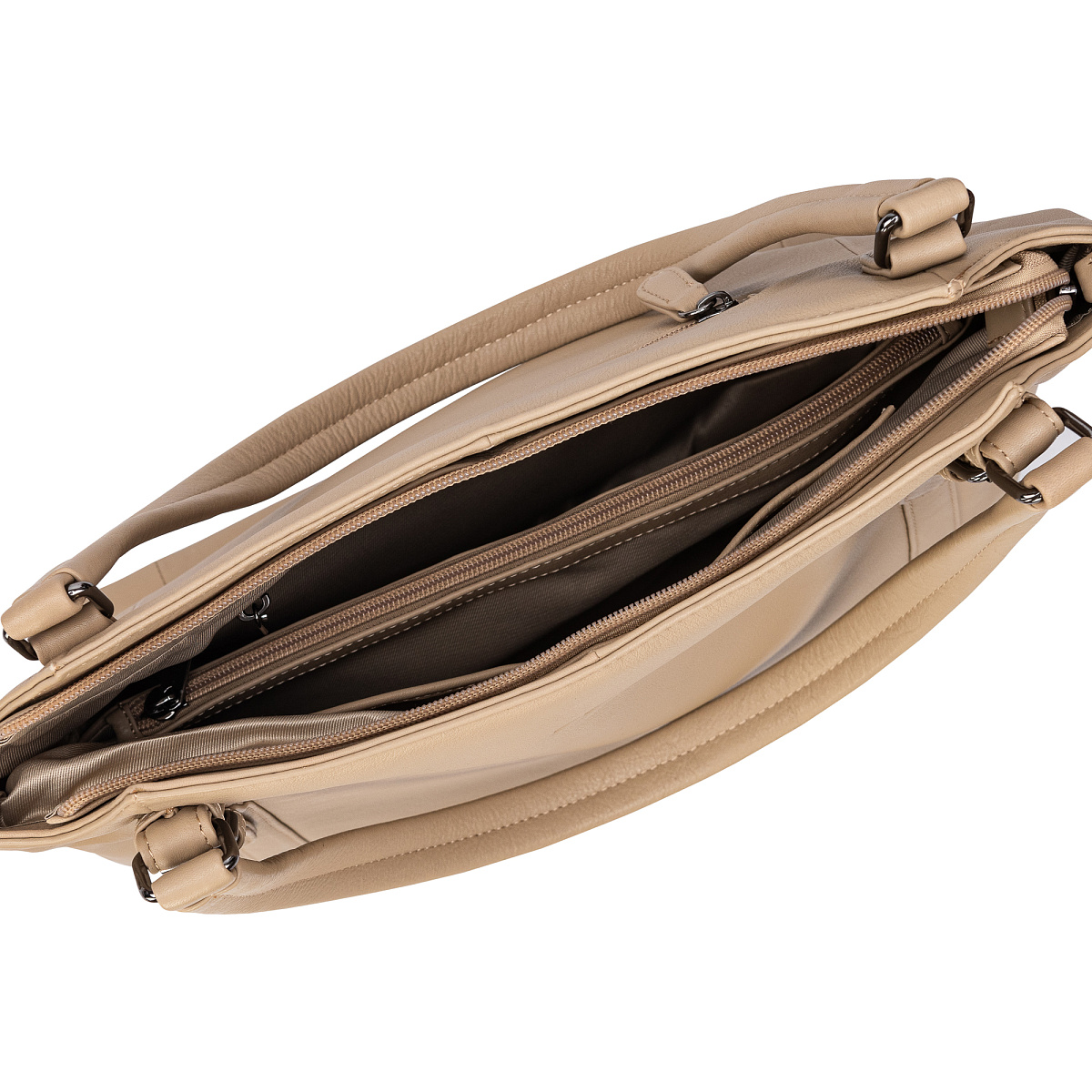 Женская сумка Dr.Koffer из натуральной кожи бежевая