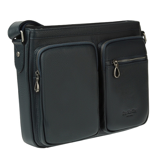 Деловая сумка Dr.Koffer из натуральной кожи синяя